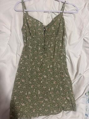 Green Floral Slip Dress - Classic Summer Dress